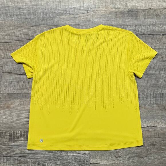 Lululemon Size Small Yellow Mesh Vent Short Sleeve Athletic Running Crew T Shirt - Picture 2 of 8